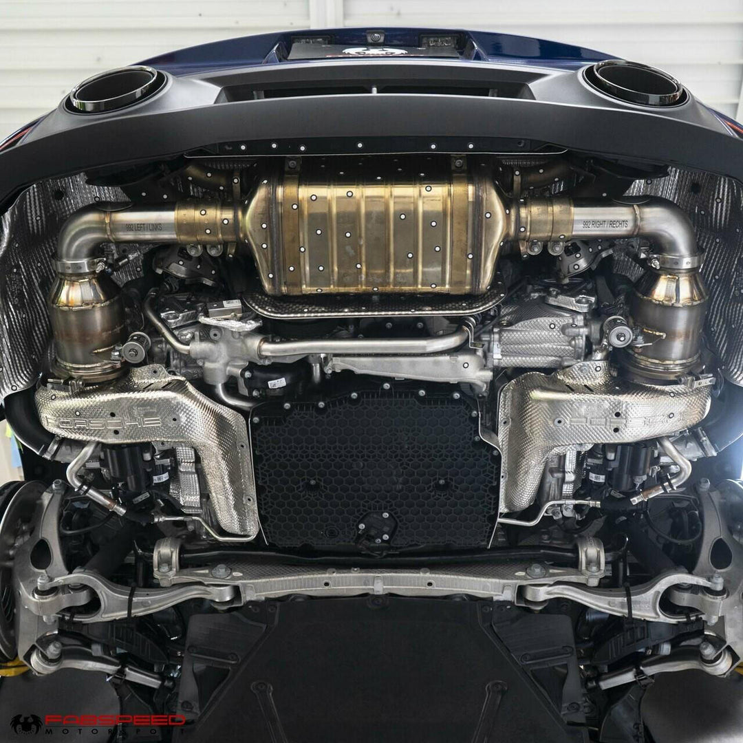 Fabspeed Porsche 992 Carrera Sport Catalytic Converters with GT2RS Style Outlets (2021+)