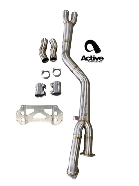 Active Autowerke G87 M2 Signature single mid-pipe with G87-brace -  e Exhaust dump