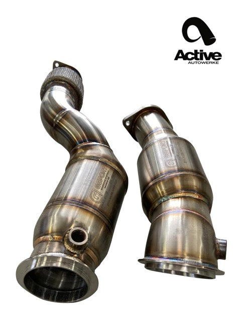 Active Autowerke BMW S58 G80 M3 G82 M4 G87 M2 Downpipes w GESI CAT - G8X S58 Catted Downpipes