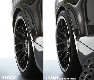Mini Cooper Wheel Spacers Kit by BMS w/8 Black Extended Wheel Bolts - Burger Motorsports 