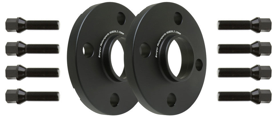 Mini Cooper Wheel Spacers Kit by BMS w/8 Black Extended Wheel Bolts - Burger Motorsports 
