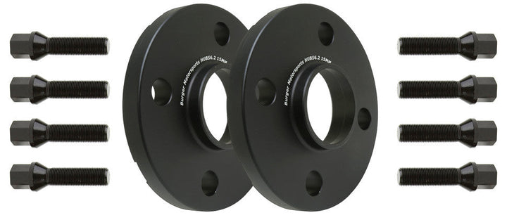 Mini Cooper Wheel Spacers Kit by BMS w/8 Black Extended Wheel Bolts - Burger Motorsports 